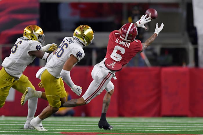 DeVonta Smith against Notre Dame in the Rose Bowl